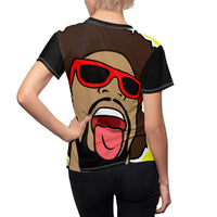 Mr. Heatcam Women's AOP Cut & Sew Tee (All Black)