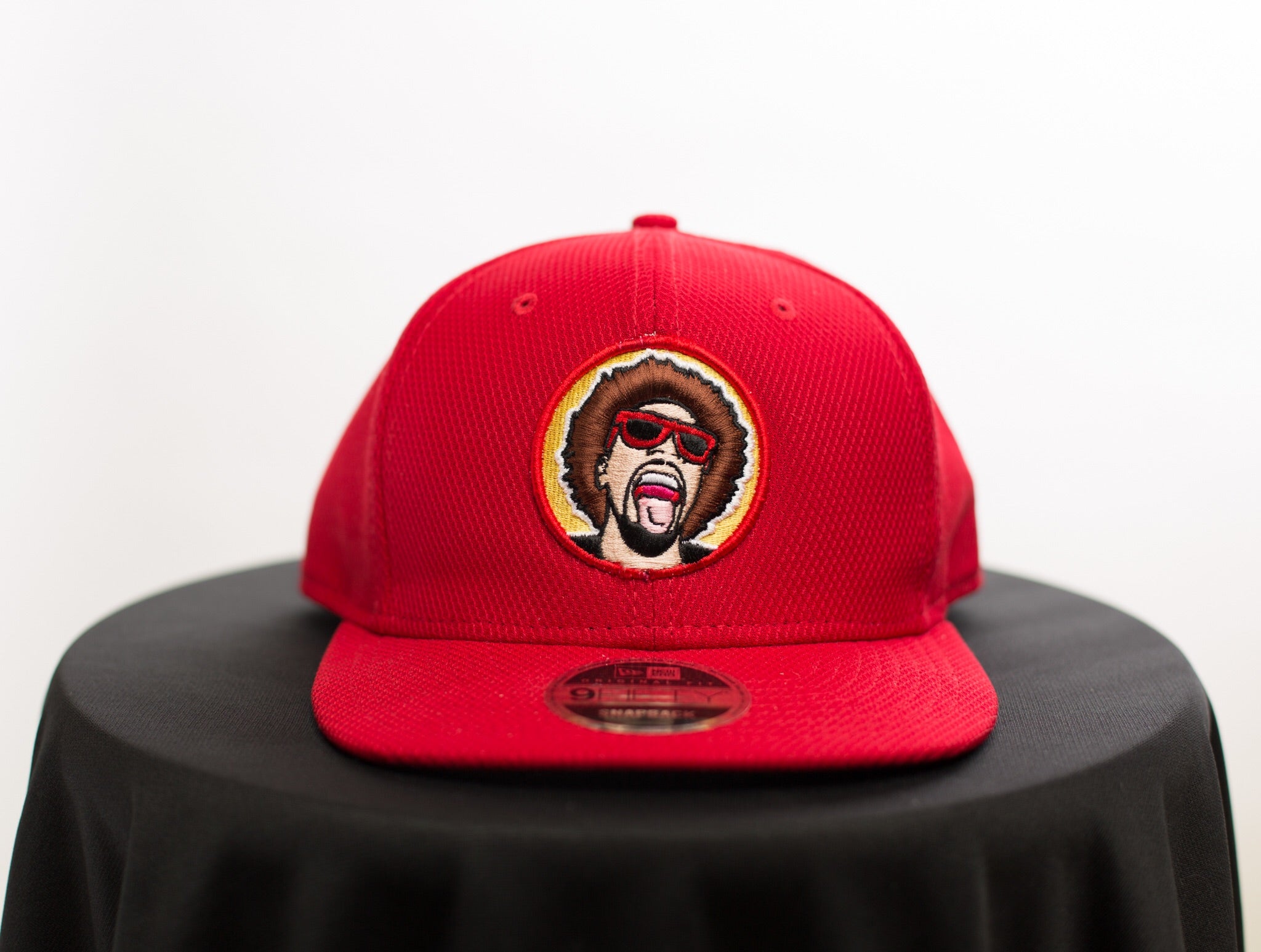 The Mr.Heatcam Red Mesh New Era Snapback (Vintage Logo)